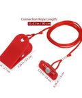 Treadmill Safety Key With Magnet Lock Replacement Kit in red, ABS material, cord length 35.43 inch, home gym accessory.