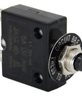 Single Pole Push Button Circuit Breaker 125 To 250V AC 50V DC 5A Manual Reset Thermal Protector L1 Series, side view.