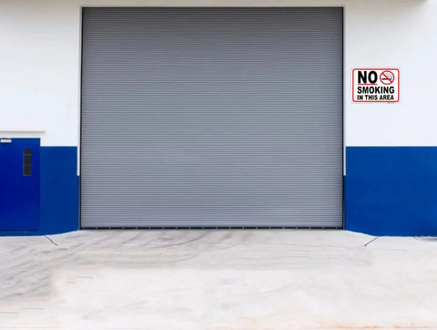 No Smoking Sign 10 x 14 Inch Aluminum No Vaping Sign 4 Pack on warehouse wall, outdoor metal sign