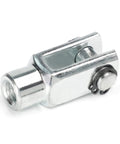 Y 20 Clevis End Connector for Pneumatic Air Cylinders, M8 x 1.25 Female Thread, 40mm Length, 20mm Bore Foot Mount Joint, Rock Solid Iron Construction, Silver Finish, Easy Install