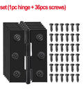 Rotating Concealed Hinges For Doors And Cabinets with 36 screws, Black Stainless Steel Butt Hinge, Easy Install, Heavy Duty