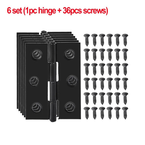 Rotating Concealed Hinges For Doors And Cabinets with 36 screws, Black Stainless Steel Butt Hinge, Easy Install, Heavy Duty