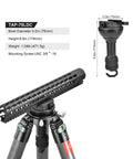 Solid 75 Mm Leveling Half Ball Adapter With Fast Turn Lever Lock on tripod, showing measurements and design features for stability.