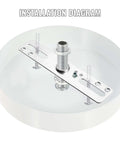 Installation diagram of 4 Inch Ceiling Light Mounting Bracket Kit - Universal Crossbar Hardware Set For Chandeliers And Wall Lights, silver steel bracket