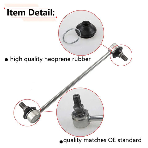 2Pcs Front Stabilizer Sway Bar Link Kit For Toyota Corolla And Matrix, Heavy Duty Suspension Replacement, Improves Handling And Ride Comfort, Fits 2003-2019 Corolla And 2003-2013 Matrix. Front sway bar link with neoprene rubber boot and threaded stud.