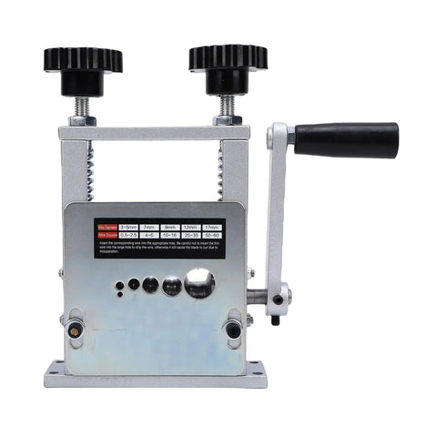 Marhynchus Electric Drill Wire Stripper Steel 6 Hole Manual Cable Peeler Machine, adjustable for 3.5mm to 17mm wires.