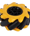 Mecanum wheel, yellow 60mm for DIY robot car, with black rollers
