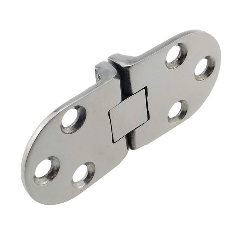 Door hinge, marine-grade 316 SS, mirror-polished; 66mm x 29mm pair for boat/RV (close-up view).