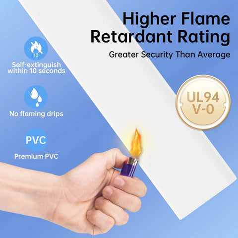 62.8 Inch Cable Hider Kit For Wall Mount TV Cables UL94 V0 Safe showing flame resistance with lighter test