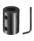 Rigid Shaft Coupling With Five Eighth Inch Bore And One And One Quarter Inch Outer Diameter Two Inch Length Black Oxide Carbon Steel with Hex Wrench