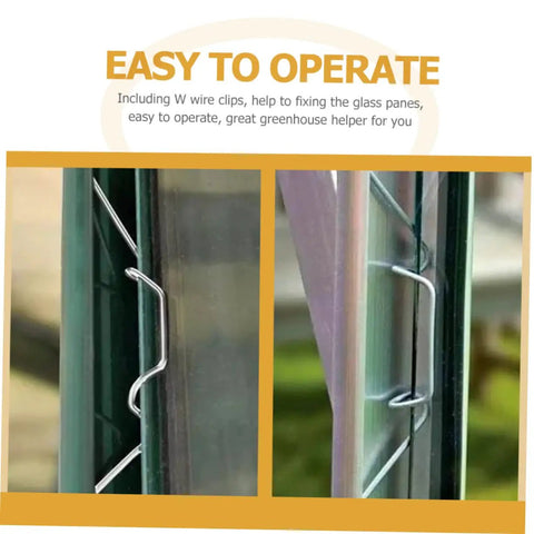 Stainless Steel Greenhouse Repair Kit With Z Clips For Glass Panels And Plant Mounting Clips 50 Set Heavy Duty Fixing Hardware For DIY Garden Greenhouses Windproof Weatherproof Glass Pane Support