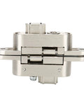 Badass Zinc Alloy Concealed Hinge With 180 Degree Swing And Three Way Adjustable Cabinet Hardware, side view, metal design.