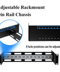 2U 19 Inch Din Rail Chassis Bracket Depth Adjustable Rackmount Kit In Aluminum for 35mm Din Rail devices