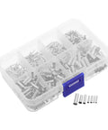 600 Piece Wire Ferrules Kit With 7 Sizes Copper Crimp Connectors Non Insulated Silver End Sleeves Terminals For Industrial Control Panels And Distribution Boxes Easy Integration And Setup clear organizer box with 7 sizes of silver copper ferrules