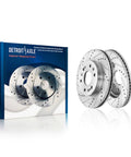Brake Kit With Drilled Rotors And Ceramic Pads For Chevy GMC Silverado 1500 Tahoe Yukon XL Suburban Escalade ESV Front 12.99 Inch Rotors And Rear 13.58 Inch Rotors
