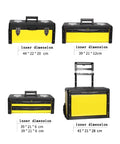 Four Layer Rolling Toolbox Organizer With Detachable Toolbox Multi Level Workstation Pull Handle Yellow Built Tough