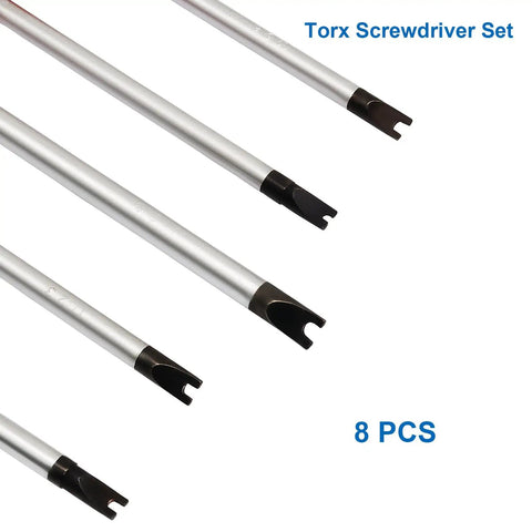 Top Tier Magnetic Spanner Screwdriver Set In Bold Red Featuring Five Sizes Forged From Tough Chrome Vanadium Steel Delivering Zero Drama Precision Repairs On Mini Tech Gadgets Daily - Torx screwdriver set with multiple sizes.