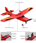 Beginner Friendly Ready To Fly RC Airplane With Self Stabilization For Kids And New Pilots in red with labeled features