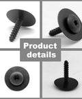 Heavy Duty Fender Liner Splash Shield Bolt Kit Quick Drop In Swap For Gm Chevy Camaro Colorado Cruze Equinox Impala And Cadillac Models Replaces 11548270, black steel fender liner bolt.