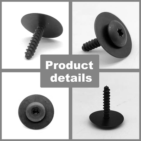 Heavy Duty Fender Liner Splash Shield Bolt Kit Quick Drop In Swap For Gm Chevy Camaro Colorado Cruze Equinox Impala And Cadillac Models Replaces 11548270, black steel fender liner bolt.
