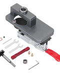 Top Notch Aluminum Alloy Hinge Hole Locator Jig For 35mm Cup Holes With Adjustable Drilling Positioner Tool and accessories.