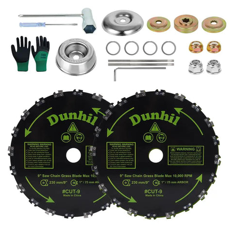 Heavy Duty 9 Inch Brush Cutter Blade Kit With 20 Teeth Metal Blades For Weed Eater Trimmer With 1 Inch Arbor Adapter For Stihl Dual Pack