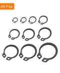 External Retaining Rings Circlip Kit 145 Pcs In 10 Sizes M15 M16 M17 M18 M19 M20 M22 M24 M26 M28 Made From 65Mn Carbon Steel
