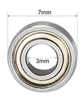 uxcell 683ZZ ball bearing, 3mm bore, 7mm outer diameter, double shielded, carbon steel