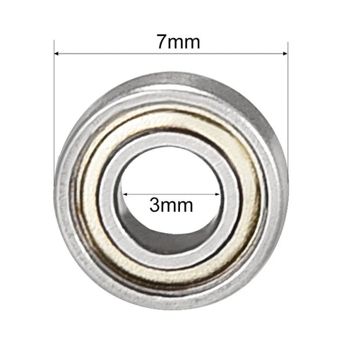uxcell 683ZZ ball bearing, 3mm bore, 7mm outer diameter, double shielded, carbon steel