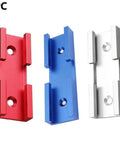 Red, blue, and silver Portable Aluminum Woodworking T Track Cross Connector For Jig Setup And Tool Fixing