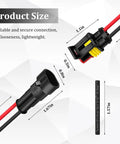 Top Tier 10 Set Of Premium 14 Awg Two Pin Electrical Connector Kits Made With Durable Copper And Nylon For Rock Solid Current Transmission And Easy Plugging. product size diagram