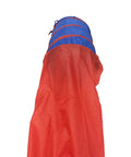 Red and blue Dog Agility Tunnel With Chute Training Gear 24 Inch Diameter 32 Inch Tunnel And 152 Inch Chute Stakes view