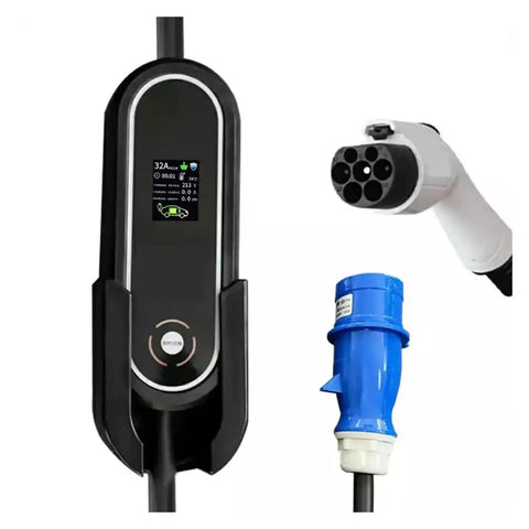32A Level 2 AC EV Charger Portable EVSE Station, charging cable, and power adapter for electric vehicles, IP67 Water Resistant