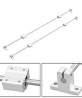Two Piece 8mm By 800mm Linear Motion Rod Guide Kit with Four SCS8UU Bearings and Four SK8 Aluminum Rail Supports for CNC machines