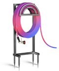 Rugged Tough As Nails Heavy Duty Outdoor Hose Holder Reel With Four Spikes Freestanding Metal Hose Storage Stand For 150 Ft Hose.