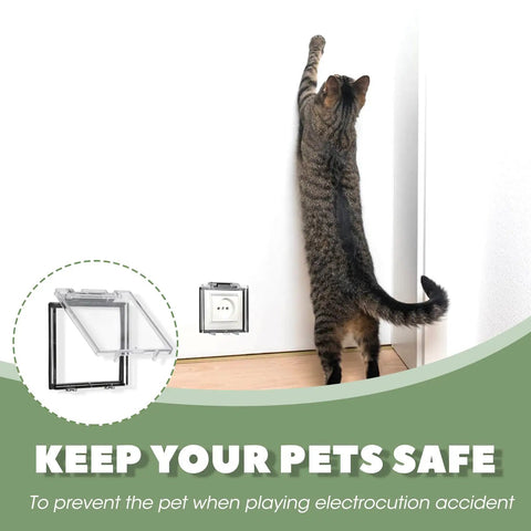 Cat reaching up near wall socket with Power Button Cover Protector for Computers and Industrial Panels, Dustproof Waterproof cover