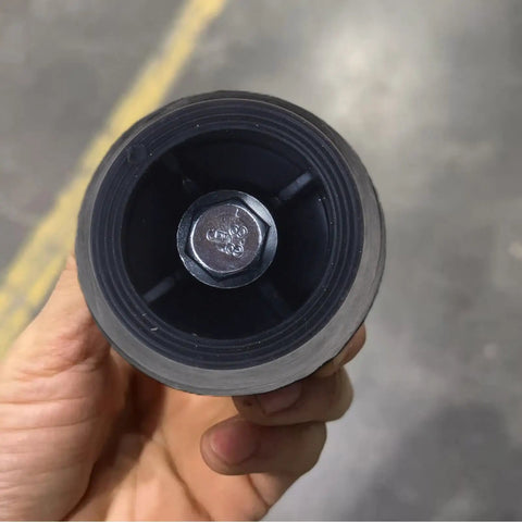 Top view of 8mm Thread Shock Absorbing Feet for Compressors and Oil Free Machines showing nonslip rubber pad and mounting.