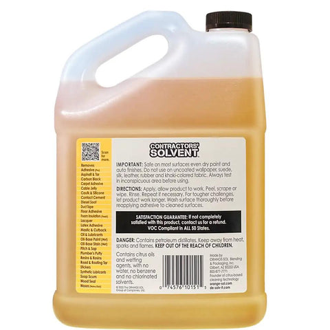 Container of Contractor Solvent For Heavy Duty Cleaning No Color 8.36 Lb Made In United States Industrial Grade For Paint Adhesive And Residue Removal On Wood Metal Concrete Grime Busting Formula.