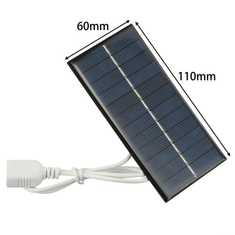 2W 6V Monocrystalline Solar Panel Charger With USB Output For 3.7-5V Batteries Ideal For Outdoor Lighting And Small DC Devices, High Efficiency, Low Light Performance, Portable, Weatherproof Solar Power Solution. Compact panel with USB cable.