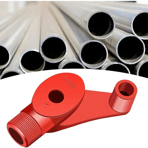 Heavy Duty Wire Pipe Bender Tube Machine 90 To 180 Degrees Manual Tube Former For Electricians And Builders with red attachment over metal pipes.