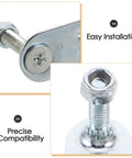 Close-up of mounting hardware from Four Piece Roller Skate Repair Parts Kit With Five Metal Plates And Mounting Hardware For Recreational Quad Skating Shock Cushion Set 20mm Fits Most Setups For All Skill Levels, showing compatibility and installation features.