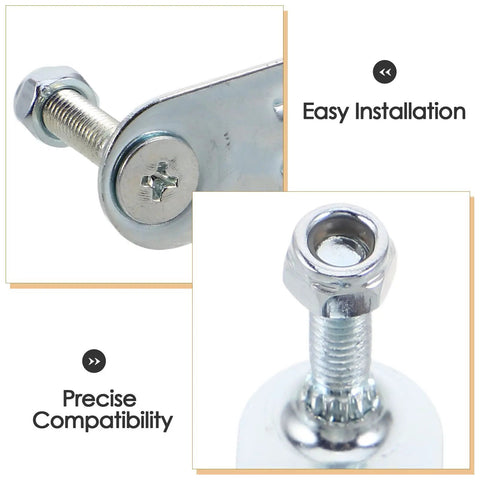 Close-up of mounting hardware from Four Piece Roller Skate Repair Parts Kit With Five Metal Plates And Mounting Hardware For Recreational Quad Skating Shock Cushion Set 20mm Fits Most Setups For All Skill Levels, showing compatibility and installation features.