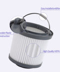 PVF110 Replacement Filter For Pivot Vac Hand Vacuum Cordless 20V Max Fits BDH2000PL PHV1810 BDH2020FL BDH1620FLFH 90552393 4 Pack, pleated HEPA filter with plastic frame