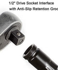 Close-up view of 1/2 Inch Flexible Shaft Extension Tool For Auto Repair with anti-slip retention groove, socket interface visible.
