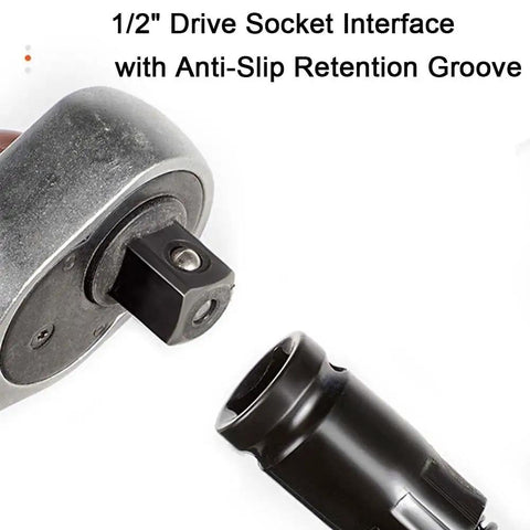 Close-up view of 1/2 Inch Flexible Shaft Extension Tool For Auto Repair with anti-slip retention groove, socket interface visible.