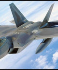 Armed Forces Lockheed F 22 Raptor 1 To 48 Scale Model Kit With 695 High Quality Elements in Black And White, angled view