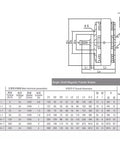 Technical diagram and dimensions of Pro-Grade Magnetic Powder Brake FZ6A-1 0.6kg Single-Axis High-Frequency Alloy Brake with specifications.