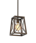 Farmhouse Pendant Light With Industrial Metal Wire Cage In Oil Rubbed Bronze, 1 Light Hanging Lantern for kitchen islands