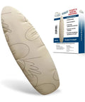 Heavy Duty Padded Ironing Board Cover And Pad No Fuss 15x54 Inches with packaging, beige color pattern design