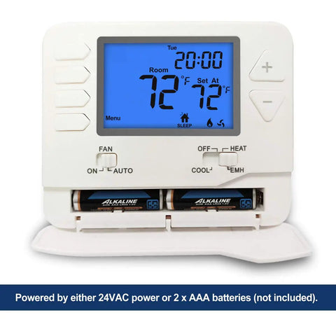 Heat Pump Thermostat For Home No Fuss Non Programmable 2 Heat 1 Cool With Large LCD Display Easy Setup works with batteries.